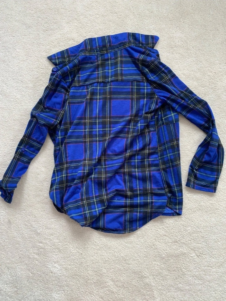 Blue Plaid Button-Down Flannel Shirt — image 4 of 4